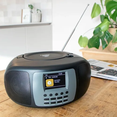 Lenco Φορητό Ηχοσύστημα με Ραδιόφωνο / Bluetooth / CD σε Μαύρο Χρώμα