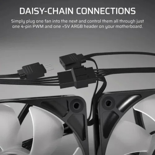 Corsair RS120 Case Fan με ARGB Φωτισμό και Σύνδεση 4-Pin PWM 3τμχ