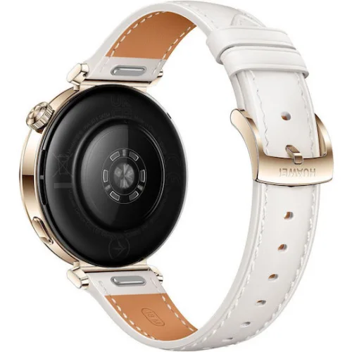 Huawei Watch GT 5 41mm Αδιάβροχο με Παλμογράφο (White Leather Strap)