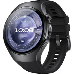 Huawei Watch 5 Stainless Steel 46mm Αδιάβροχο με eSIM και Παλμογράφο (Μαύρο)
