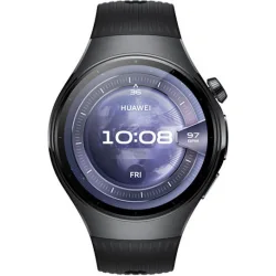 Huawei Watch 5 Stainless Steel 46mm Αδιάβροχο με eSIM και Παλμογράφο (Μαύρο)