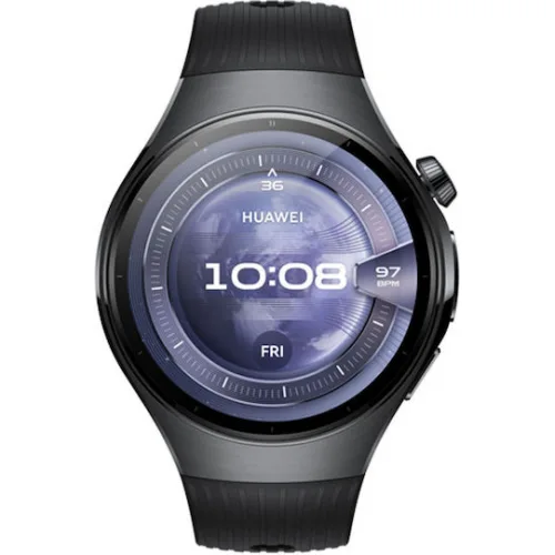 Huawei Watch 5 Stainless Steel 46mm Αδιάβροχο με eSIM και Παλμογράφο (Μαύρο)