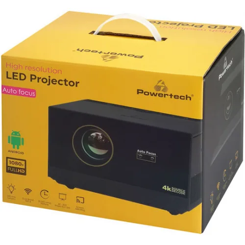 Powertech Projector LCD Full HD Λάμπας LED με Wi-Fi και Ενσωματωμένα Ηχεία