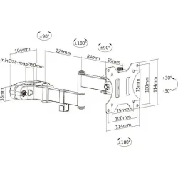 Brateck LDA35-112 Βάση Γραφείου Οθόνης έως 32" με Βραχίονα Brateck LDA35-112 Βάση Γραφείου Οθόνης έως 32" με Βραχίονα