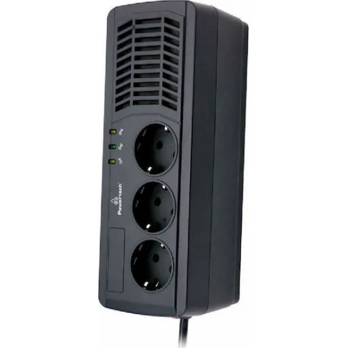 Powertech PT-AVR1000I Compact Σταθεροποιητής Τάσης 1000VA με 3 Πρίζες Ρεύματος