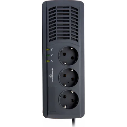 Powertech PT-AVR1000I Compact Σταθεροποιητής Τάσης 1000VA με 3 Πρίζες Ρεύματος