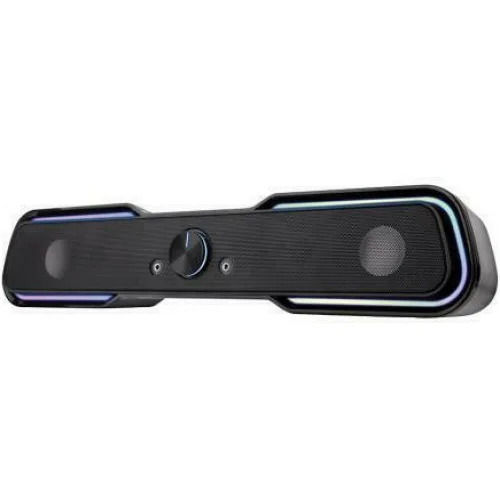 Powertech Gaming Soundbar Ηχεία Υπολογιστή 2.0 με RGB Φωτισμό και Bluetooth Ισχύος 5W σε Μαύρο Χρώμα