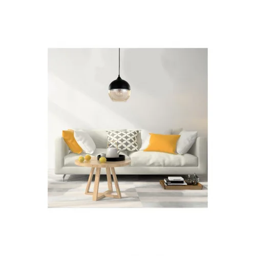 Powertech Κρεμαστό Φωτιστικό Μαύρο Μπάλα με Ντουί E27 20x20x20εκ.