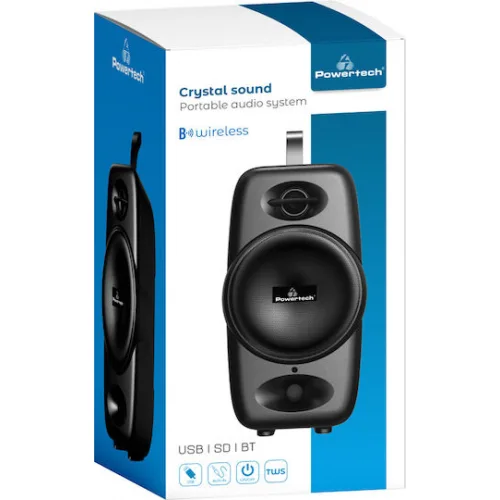 Powertech Ηχείο Bluetooth 10W με Διάρκεια Μπαταρίας έως 4 ώρες Μαύρο