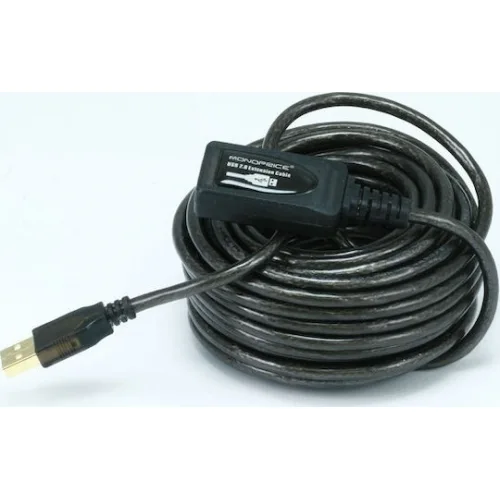 Powertech USB 2.0 Cable USB-A male - USB-A female Μαύρο 25m CAB-U056