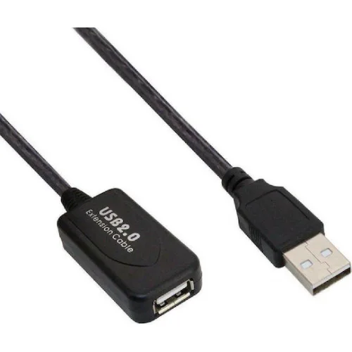 Powertech USB 2.0 Cable USB-A male - USB-A female Μαύρο 25m CAB-U056