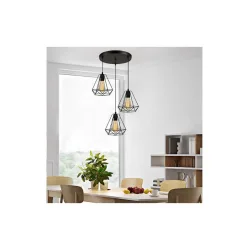 Powertech Κρεμαστό Φωτιστικό Μαύρο Πλέγμα με Ντουί E27 20x20εκ.