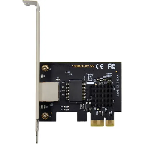 Powertech Ενσύρματη Κάρτα Δικτύου Gigabit (2.5Gbps) Ethernet PCI-e