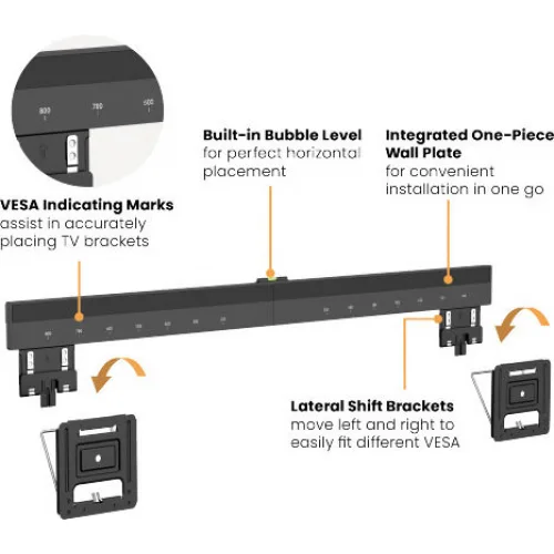 Brateck LED-1948 LED-1948 Βάση Τηλεόρασης Τοίχου έως 100" και 75kg