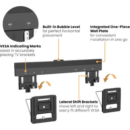 Brateck LED-1944 Βάση Τηλεόρασης Τοίχου έως 75kg