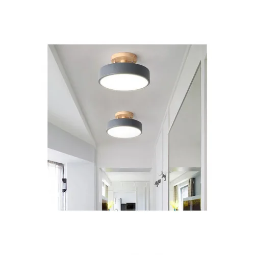 Powertech Πλαφονιέρα Οροφής 18εκ. Γκρι με Ενσωματωμένο LED