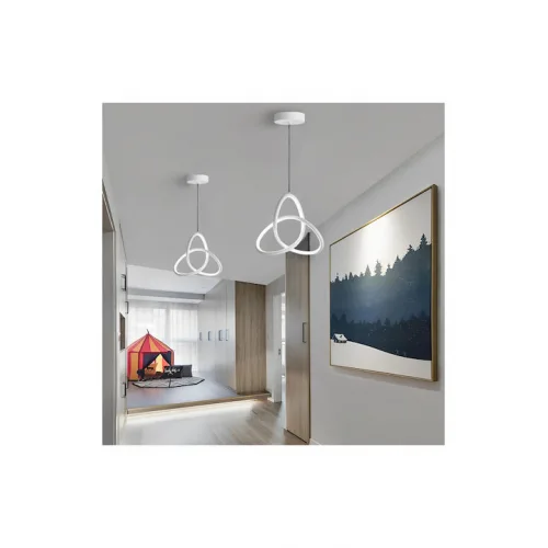 Powertech Κρεμαστό Φωτιστικό Λευκό LED με Φυσικό Λευκό Φως 22x22x100εκ.