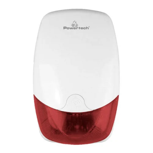 Powertech Σειρήνα Συναγερμού Μπαταρίας Εξωτερικού Χώρου 110dB με Κόκκινο Φως 7.5x21.5εκ.