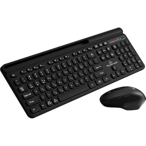 Powertech PT-1154 Ασύρματο Bluetooth Σετ Πληκτρολόγιο & Ποντίκι Ελληνικό