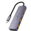 Powertech USB 3.2 Hub 4 Θυρών με σύνδεση USB-C Γκρι