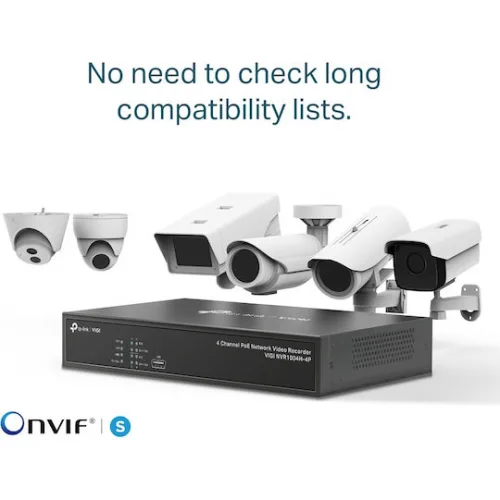 TP-LINK v1 Καταγραφικό NVR 4 Καναλιών με Ανάλυση 4K VIGI NVR1004H-4P