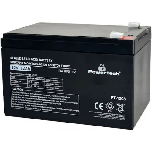 Powertech Μπαταρία UPS με Χωρητικότητα 12Ah και Τάση 12V PT-1203 1τμχ