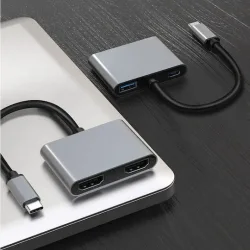 Powertech PTH-113 USB-C Docking Station με HDMI 4K PD Γκρι Powertech PTH-113 USB-C Docking Station με HDMI 4K PD Γκρι