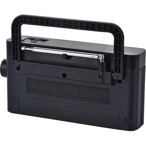 Powertech PT-1244 Επιτραπέζιο Ραδιόφωνο Μπαταρίας με USB Μαύρο