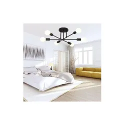 Powertech Πλαφονιέρα Οροφής 60εκ. Μαύρη με Ντουί E27