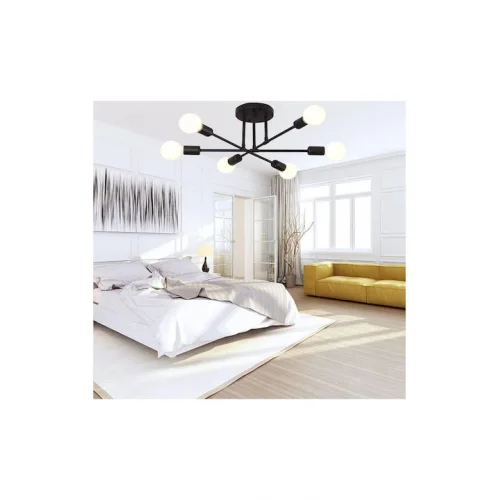 Powertech Πλαφονιέρα Οροφής 60εκ. Μαύρη με Ντουί E27