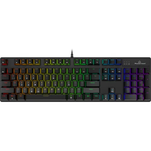 Powertech PT-1254 Gaming Μηχανικό Πληκτρολόγιο με Custom διακόπτες και RGB φωτισμό (Ελληνικό)