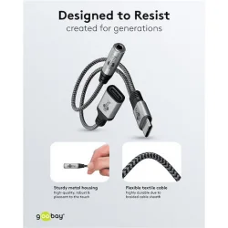 Goobay Μετατροπέας USB-C male σε 3.5mm female Γκρι (74524)