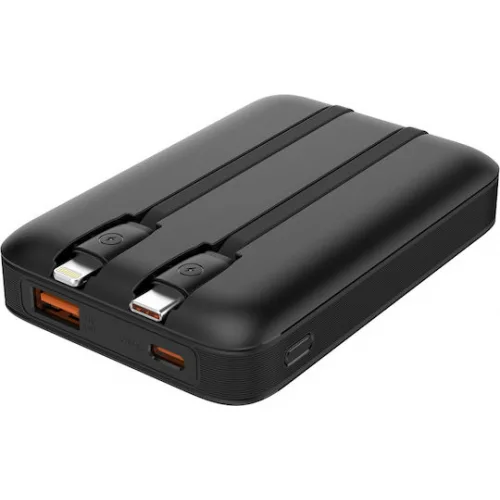 Powertech Power Bank 10000mAh 22.5W με Θύρα USB-A και Θύρα USB-C Power Delivery / Quick Charge 3.0 Μαύρο