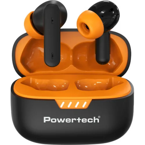 Powertech PT-1431 In-ear Bluetooth Handsfree Ακουστικά με Θήκη Φόρτισης Μαύρα