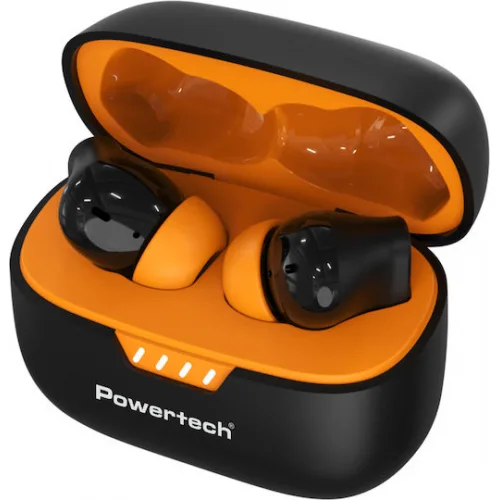 Powertech PT-1431 In-ear Bluetooth Handsfree Ακουστικά με Θήκη Φόρτισης Μαύρα