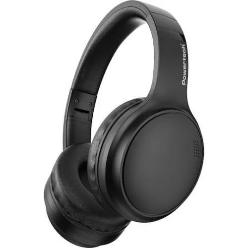 Powertech PT-1463 Ασύρματα / Ενσύρματα On Ear Ακουστικά με 30 ώρες Λειτουργίας Μαύρα