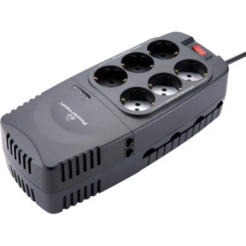 Powertech PT-1496 UPS 2000VA 1000W με 6 Schuko Πρίζες