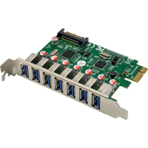 Powertech Κάρτα PCIe σε 7 θύρες USB 3.0