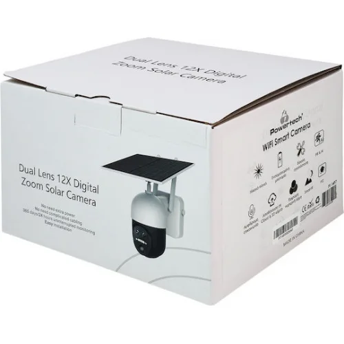 Powertech PT-1497 Κάμερα Παρακολούθησης 4G Full HD+ 3MP Αδιάβροχη Μπαταρίας με Αμφίδρομη Επικοινωνία και Φακό 3.6mm