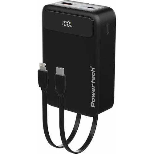 Powertech PT-1504 Power Bank 20000mAh 22.5W με Θύρα USB-A Power Delivery / Quick Charge 4.0 Μαύρο