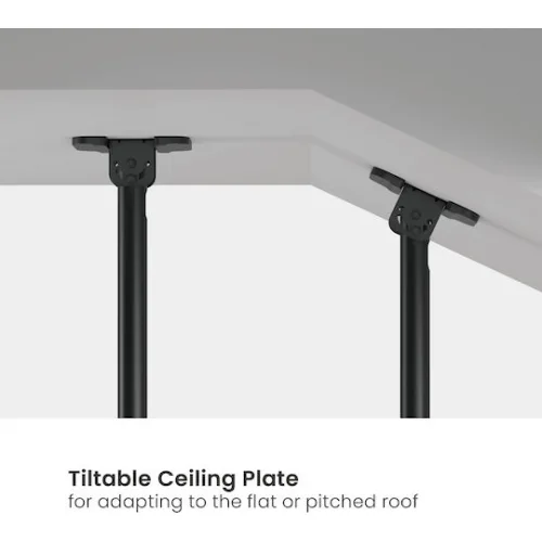 Brateck PLB-CE1568XL Βάση Τηλεόρασης Οροφής έως 100" και 80kg Ασημί