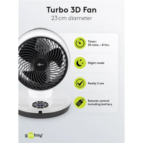 Goobay Ανεμιστήρας Δαπέδου 70W Διαμέτρου 23cm με Τηλεχειριστήριο