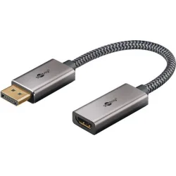 Goobay Μετατροπέας DisplayPort / HDMI male σε DisplayPort / HDMI female Γκρι 1τμχ 75271