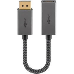 Goobay Μετατροπέας DisplayPort / HDMI male σε DisplayPort / HDMI female Γκρι 1τμχ 75271