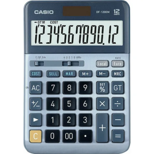 Casio Αριθμομηχανή 12 Ψηφίων σε Μπλε Χρώμα
