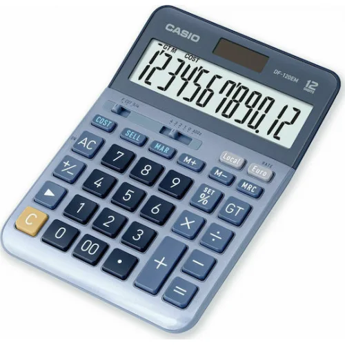 Casio Αριθμομηχανή 12 Ψηφίων σε Μπλε Χρώμα
