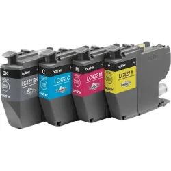 Brother LC422 Γνήσιο Πακέτο 4 Μελανιών Εκτυπωτή InkJet Κίτρινο / Κυανό / Ματζέντα / Μαύρο (LC-422VAL)