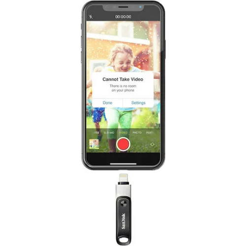 Sandisk iXpand 64GB USB 3.1 Stick με σύνδεση Lightning & USB-A Μαύρο