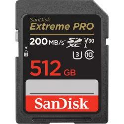 Sandisk Extreme Pro SDXC 512GB Class 10 U3 V30 UHS-I 200MB/s