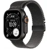 Apple Watch Ultra 3 Titanium 49mm Αδιάβροχο με eSIM και Παλμογράφο (Black Titanium Case with Black Titanium Milanese Loop - Medium)
